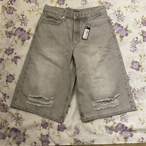 Boohoo Gray Jean Shorts for Women
